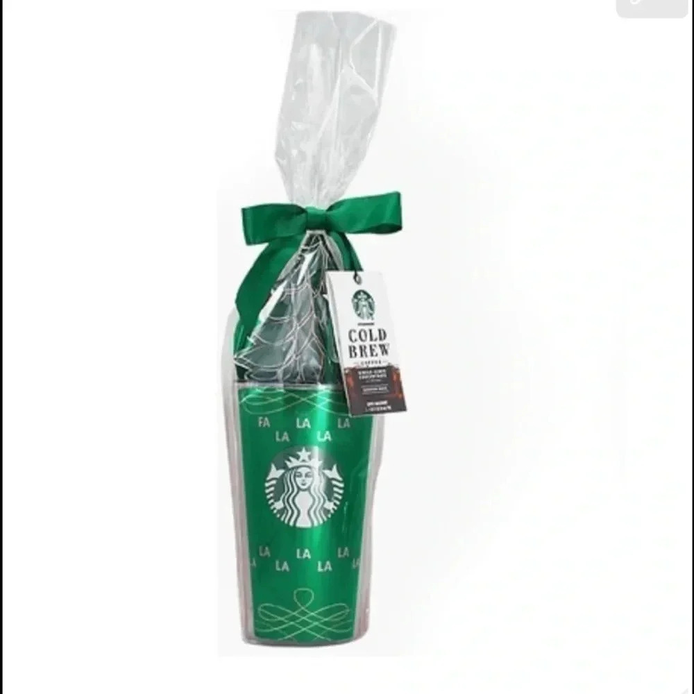 Starbucks 16 oz Tumbler Cup With Straw Green New